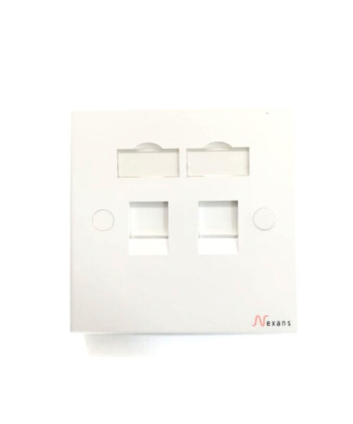 Nexans - LANmark 86x86 Wallplate, 2 Snap-In White