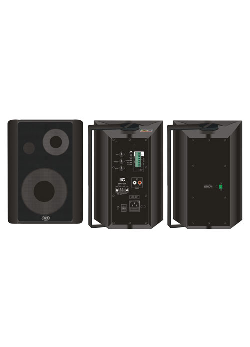 T-776A Active Wall Mount Speaker (Black in Pair, 2×25W)