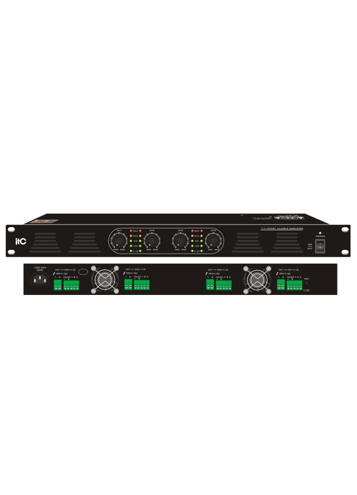 ITC - T-4060DSA/ T-4120DSA/ T-4240DSA 4-Channel Power Amplifier (Phone Jack MIC Input)