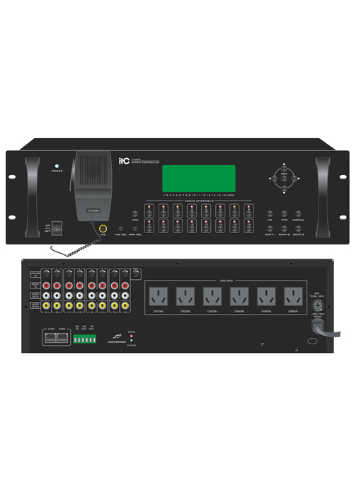 ITC - T-6600 16 Zones Weekly Timer with 8x16 Audio Matrix and Mp3