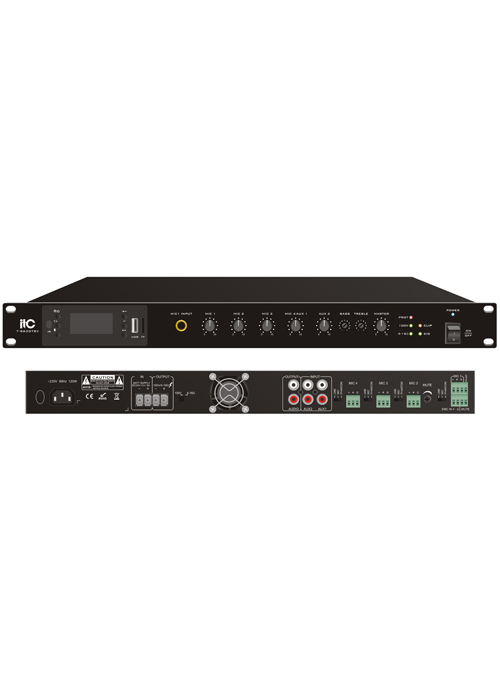 ITC - T-B60DTBV/ T-B120DTBV/T-B240DTBV/ T-B350DTBV/ T-B500DTBV Digital Mixer Amplifier with MP3/Tuner/Bluetooth (Phoenix Mic Input, with 24VDC)