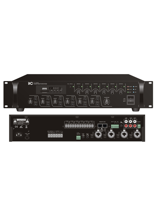 ITC - TI-1206S / TI-2406S / TI-3506S / TI-5006S 6 Zones Mixer Amplifier with Mp3